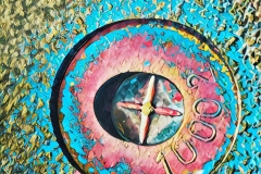 Council thingy on pavement