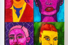 Four-works-displayed-together